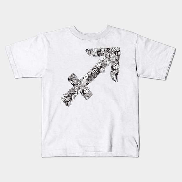 Sagittarius Zodiac Sign Kids T-Shirt by HayleyLaurenDesign